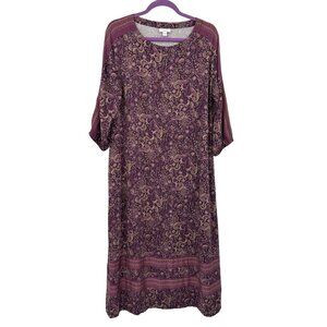 J. Jill Purejill Paisley Print Maxi Dress Purple Small
